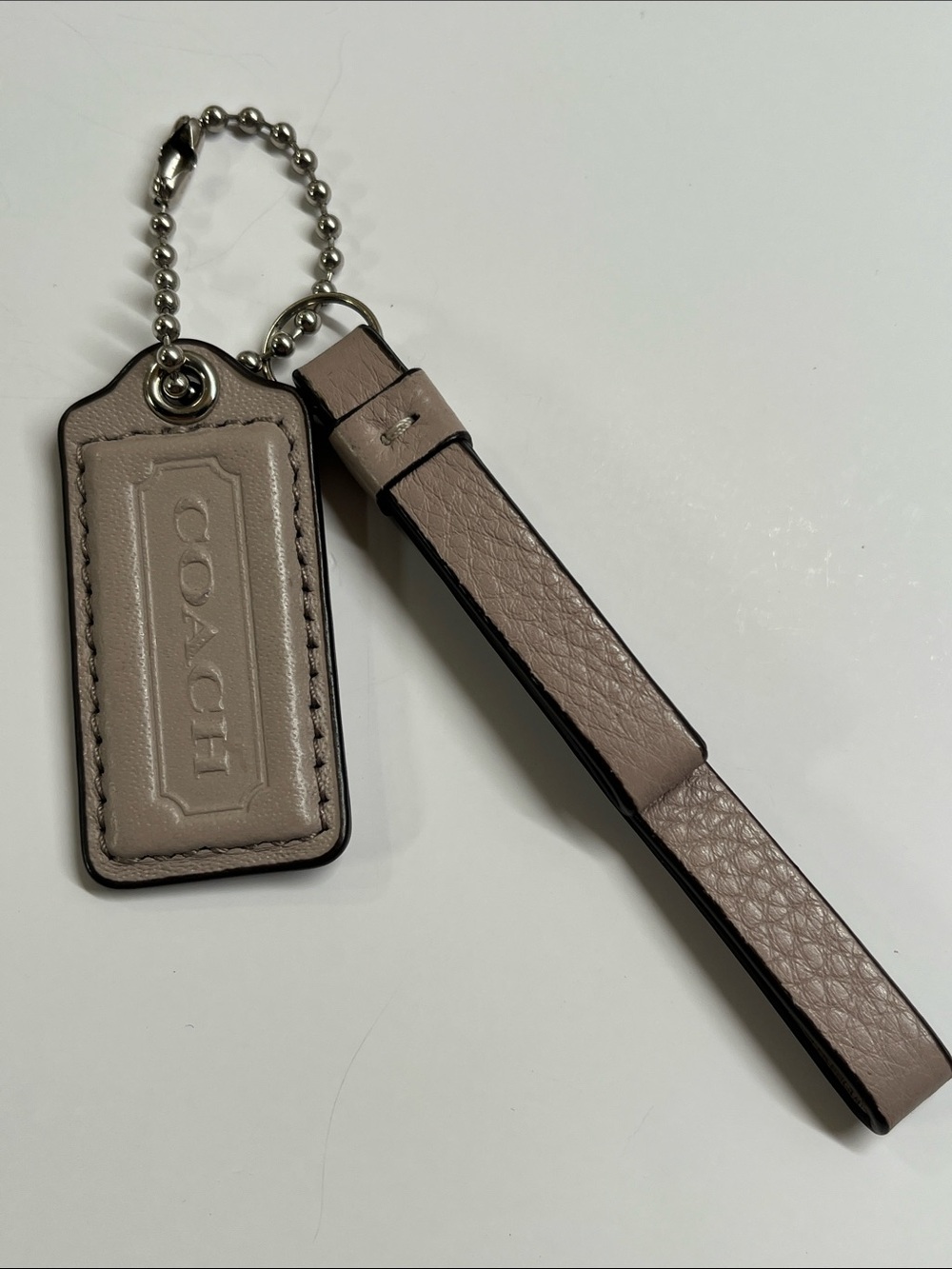Coach Taupe Leather Ribbon & Hang Tag EUC
